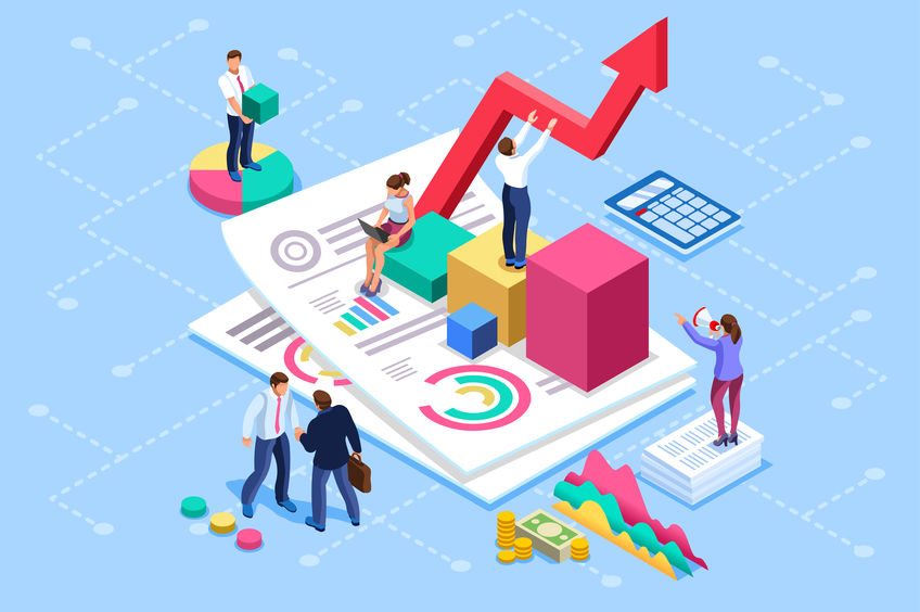 Une équipe analyse des données financières et des rapports pour améliorer la performance, rappelant l'importance d'un audit énergétique pour optimiser les coûts